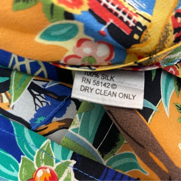 Anthracite by Maggy London Silk Blouse Large French Riviera Waist Tie - Picture 9 of 9